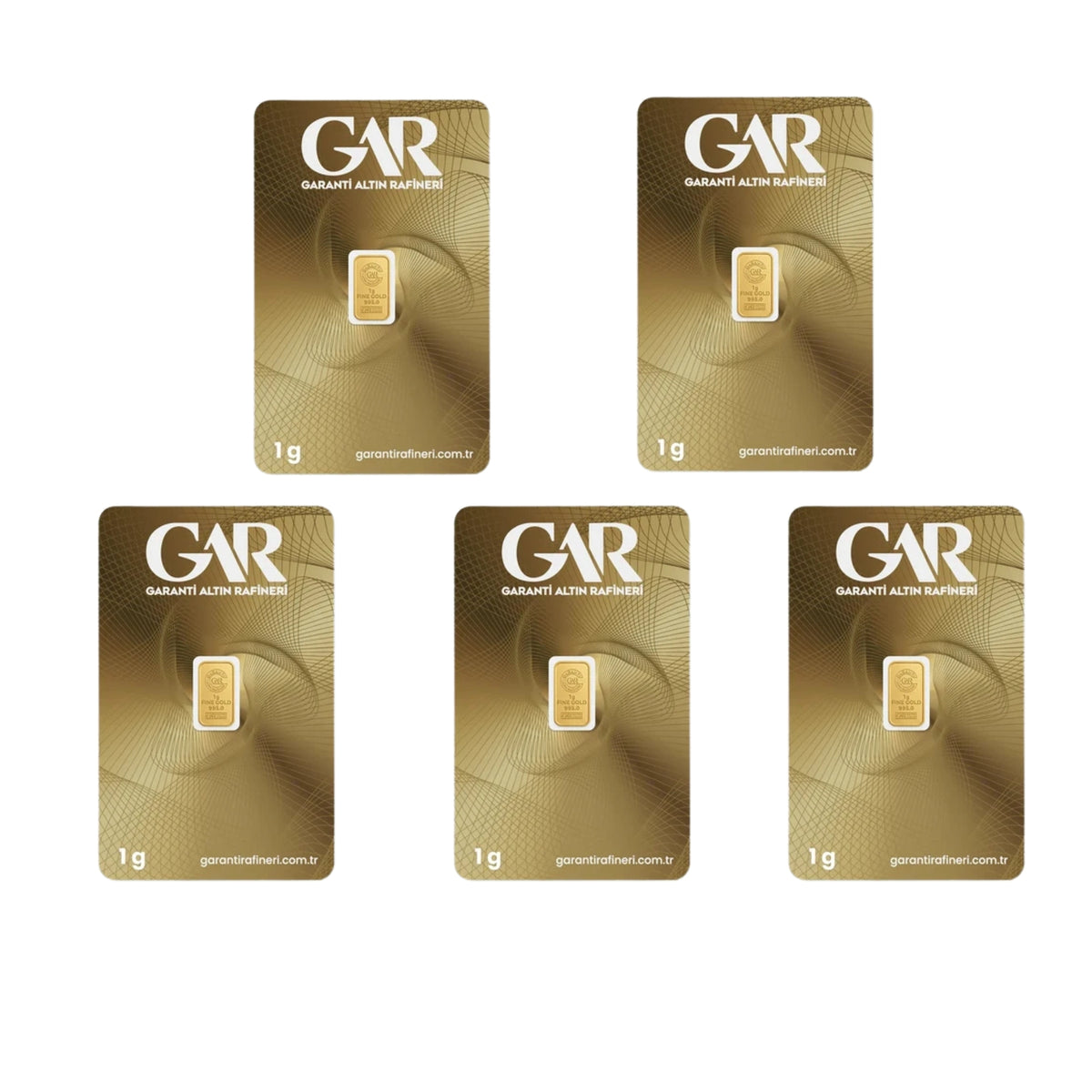5 Adet 1 gr 24 Ayar 995 Altın ( Gar Markası )