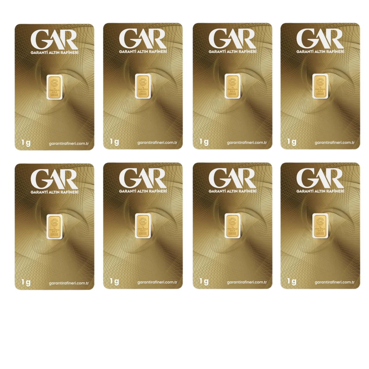 8 Adet 1 gr 24 Ayar 995 Altın ( Gar Markası )