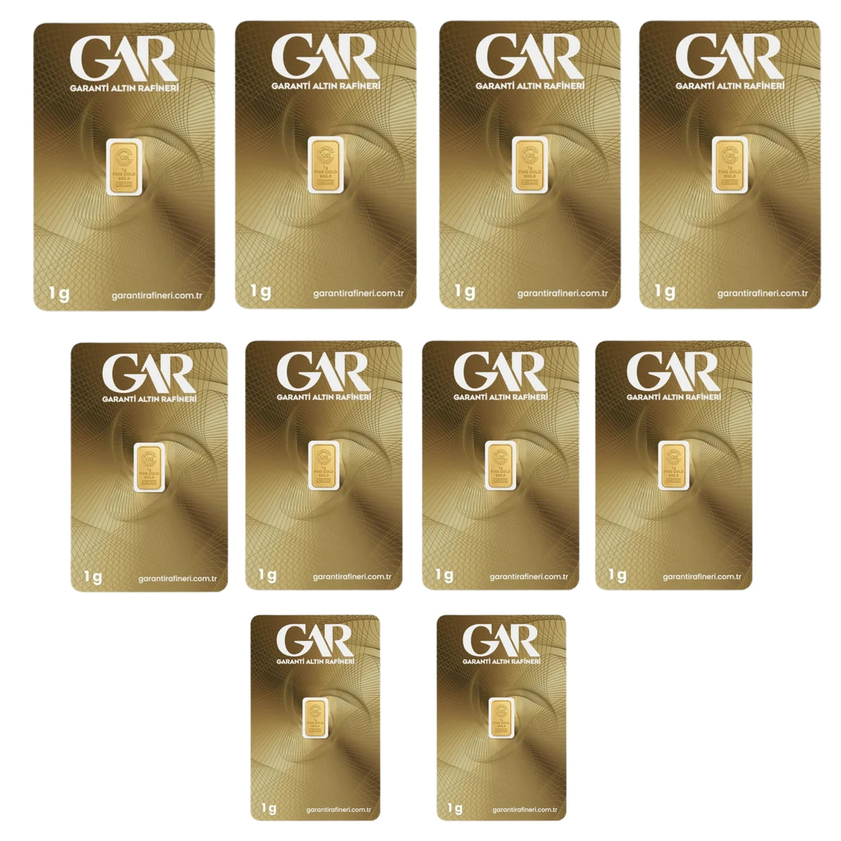 10 Adet 1 gr 24 Ayar 995 Altın ( Gar Markası )