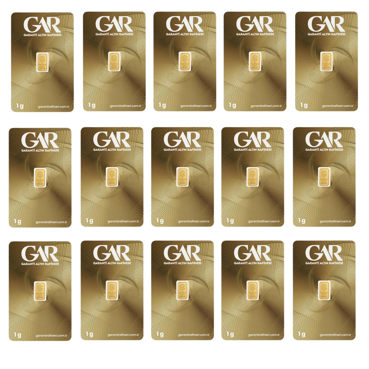 15 Adet 1 gr 24 Ayar 995 Altın ( Gar Markası )