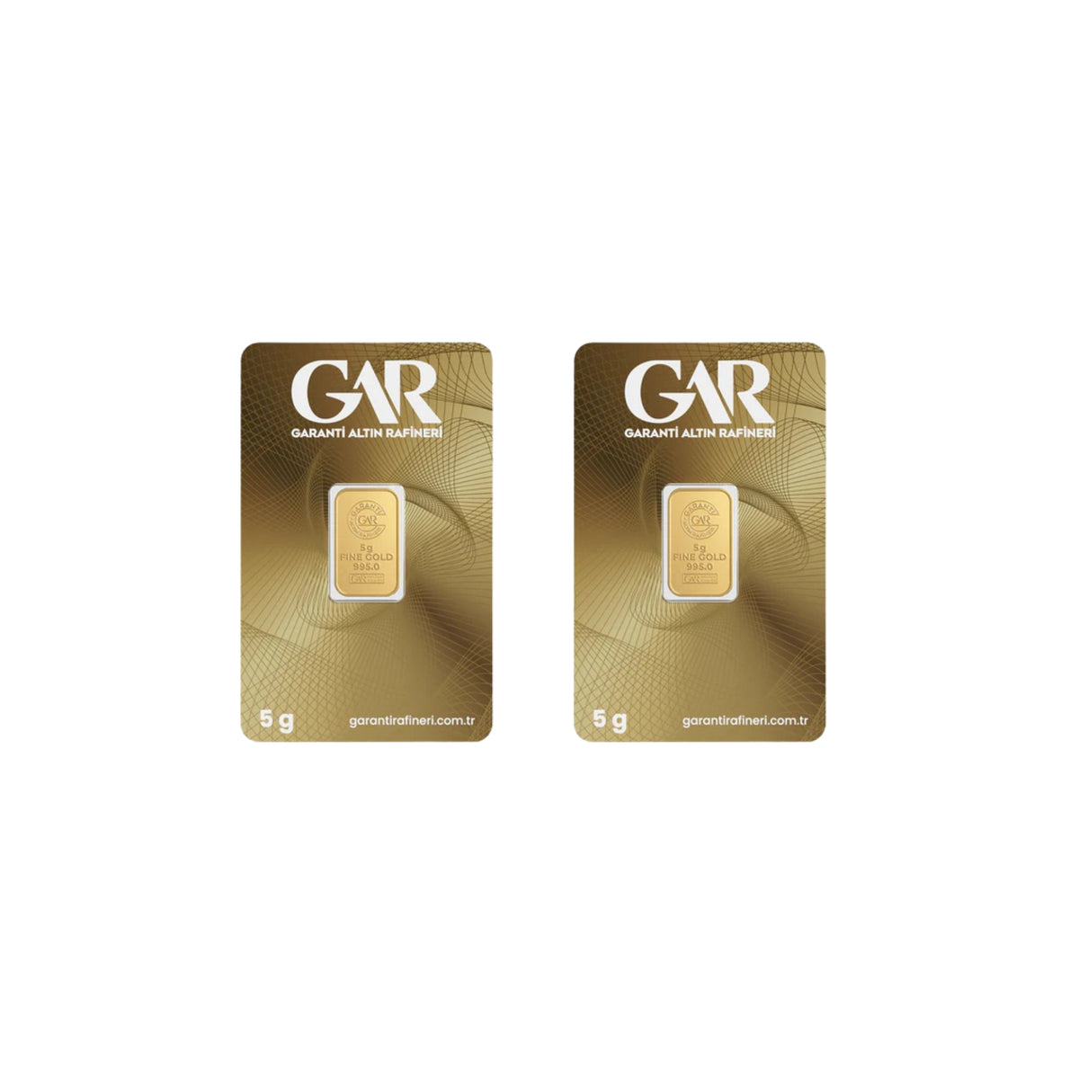 2 Adet 5 gr 24 Ayar 995 Altın ( Gar Markası )