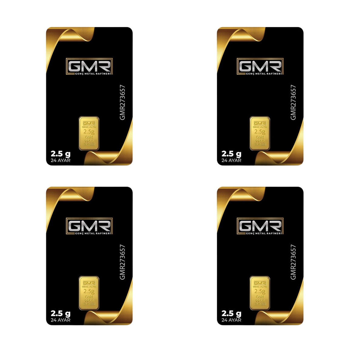 4 Adet 2,5 Gr 24 Ayar 995 Altın ( Gmr Markası )