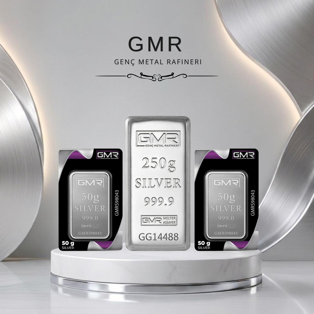 Sertifikalı 350 gr Külçe Gümüş 999 Ayar